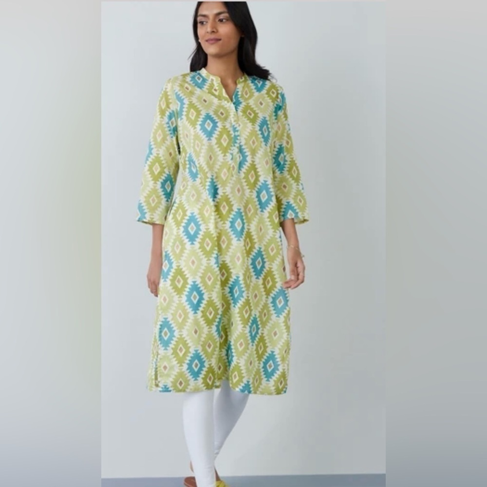 Utsa 100% Cotton Tunic Dress Coverup Large